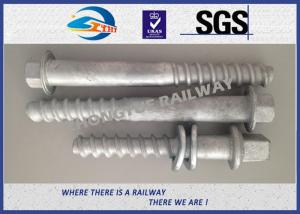 Quality M24 X 214mm Railway Sleeper track spikes or screw spikes With HDG coatings for sale
