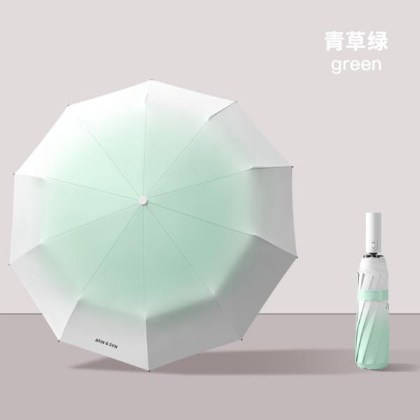 Three-folding Gradient Umbrella with Customized Logo Automatic Sunblock Windproof Paraguas