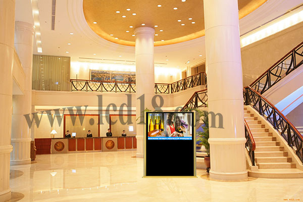 19inch Silver Floorstanding Slim Digital Kiosk Capacitive Touch Screen With Front Speaker