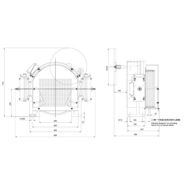 800kg Elevator Gearless Traction Machine / Gearless Lift Motor For Passenger Elevator