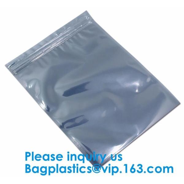 Aluminium Plastic Antistatic Zip lockk Esd Shielding Electronic Packaging Pet Bag With Zip,Black Conductive Bag, Grid bag