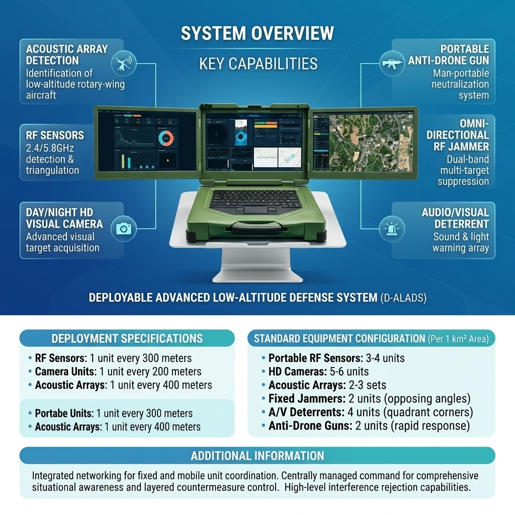 Low-Altitude Defense Tier-1 Protection Networking Solution Multi-Sensor C2 (Command & Control) Drone Security Platform