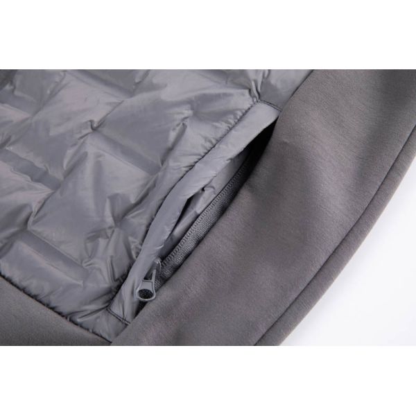Men's grey lightweight hybrid quilted vest back view