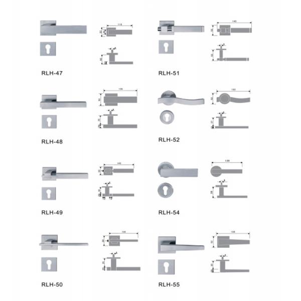 High Security Door Lock Lever Handle Stainless Steel Die Casting Solid