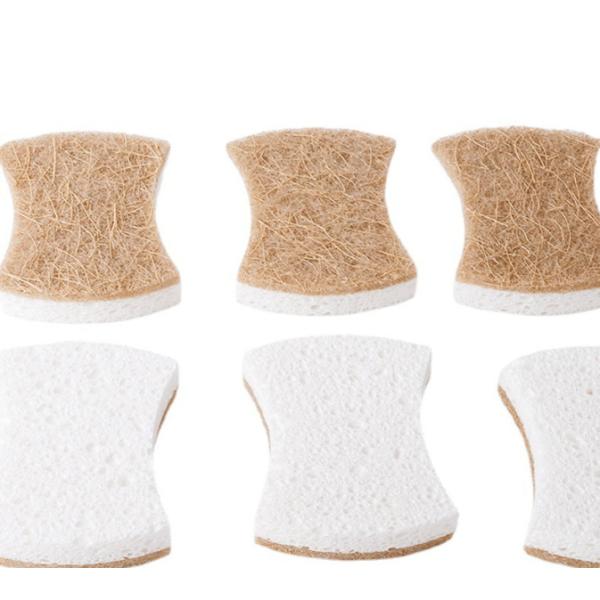 Biodegradable Cellulose Sponge Scourer Natural 11x7x2cm For Kitchen