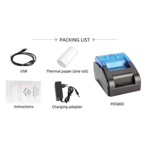 80mm Barcode Blue tooth Android Thermal Roll Printer with USB/Wireless Interface
