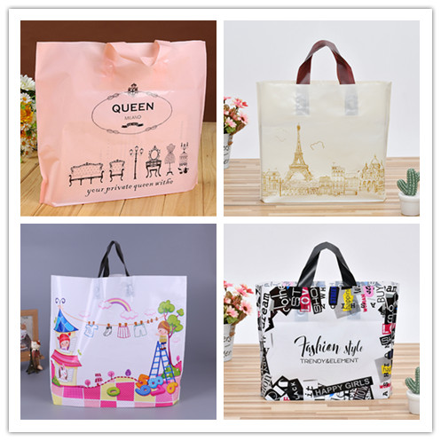 Multi - Color Printing Die Cut Handle Plastic Shopping Bag