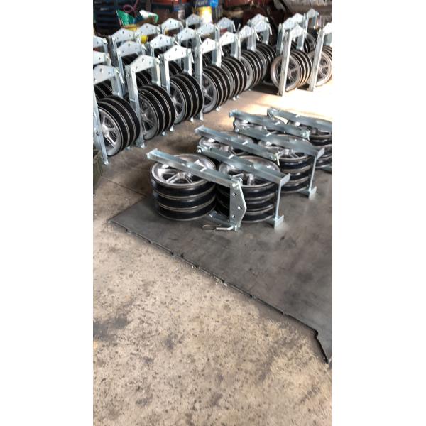 Triple Aluminum Sheaves Cable Pulley Stringing Blocks With Rubber Lined