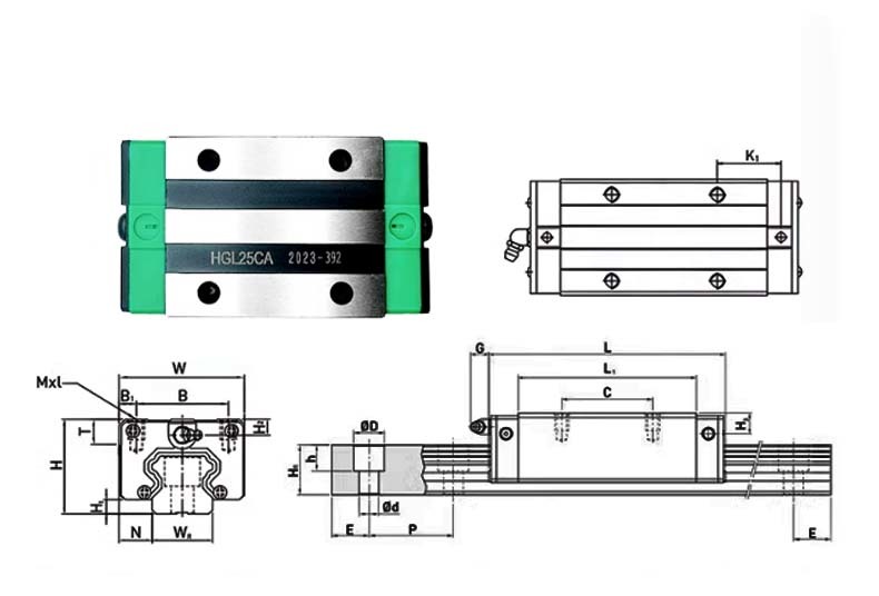 High Speed Linear guide HGL35HA CNC Machine Tool Linear Guide