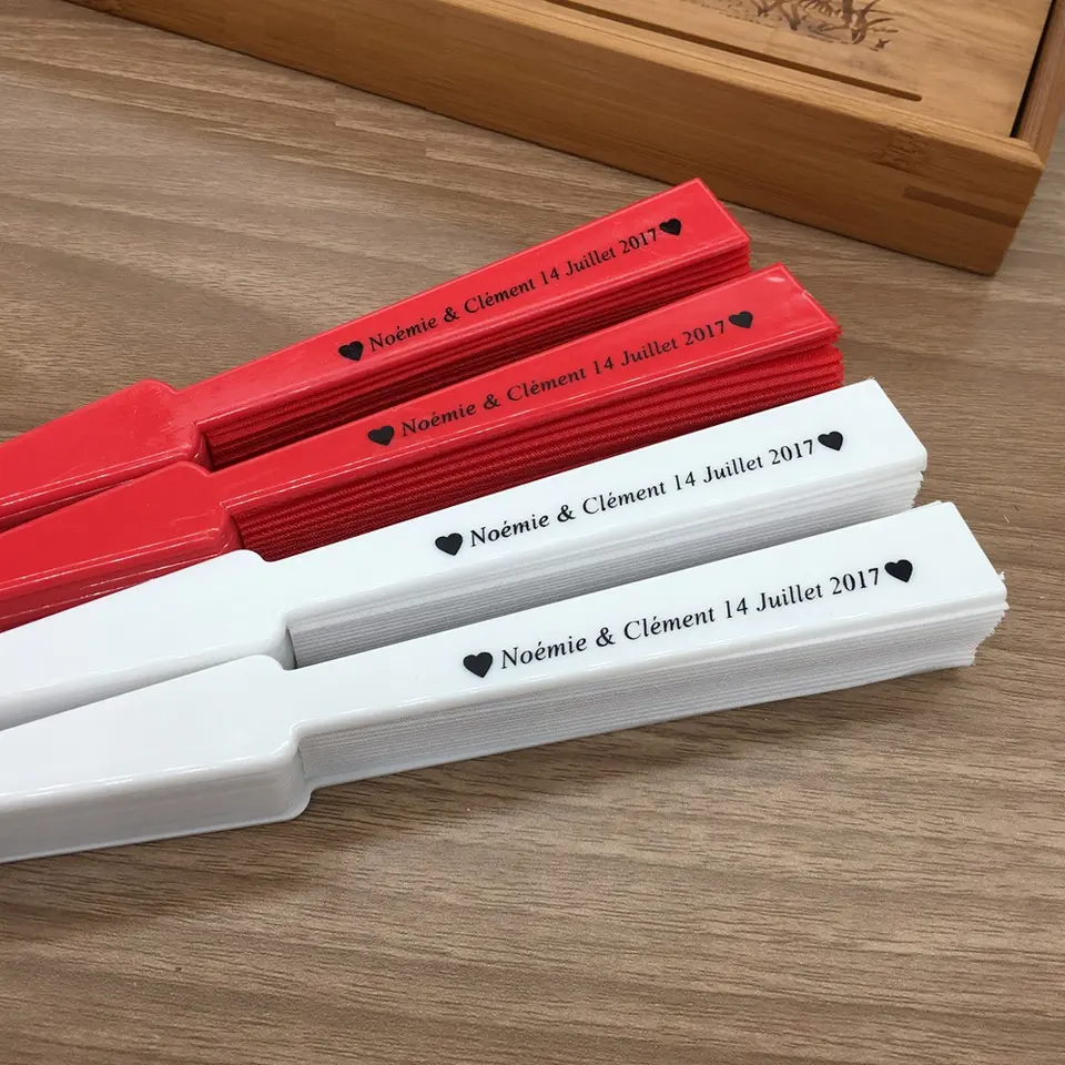 Customized Personalized High Quality Hand Fans Plastic Ribs Custom Printed Folding Hand Fan