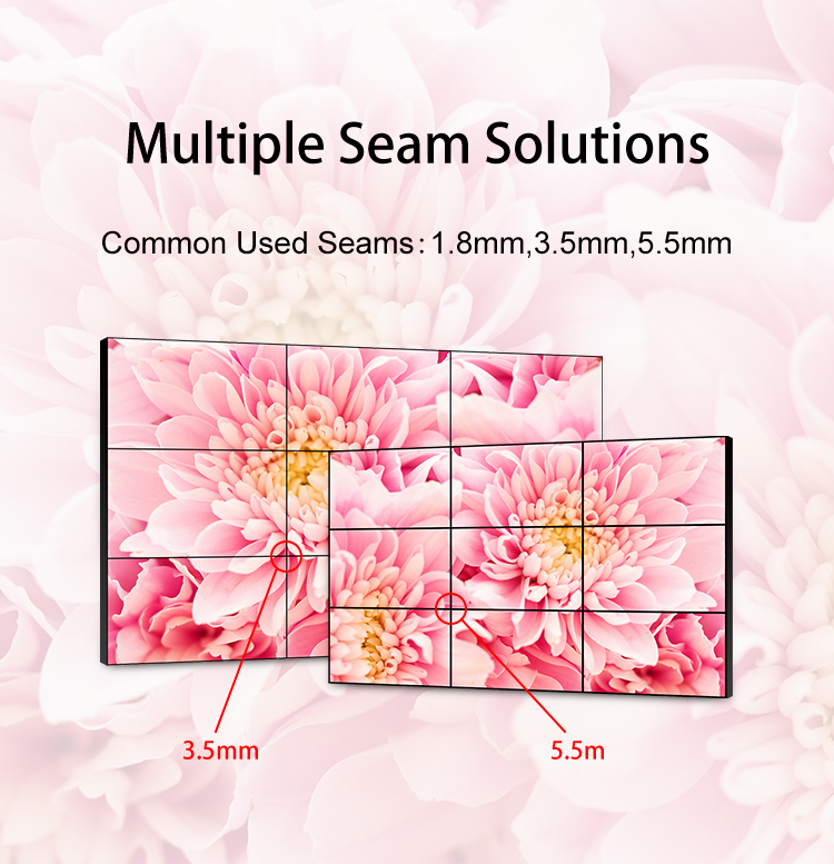 Ultra Slim 4K Customizable Size LCD Advertising Screen Splicing Panel Indoor Video Wall Animation Graphics for Subway Airport