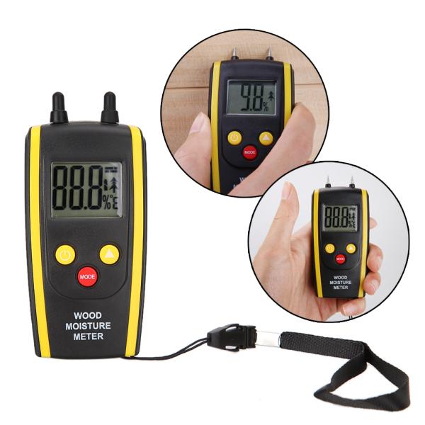 digital Portable wood moisture meter test detector Humidity hygrometer for timbers LCD screen backlight 6---42%
