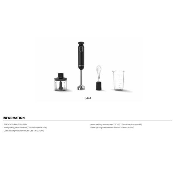 Rechargeable Powerful Immersion Cordless Portable Electric Stainless Leg Mixer Hand Stick Blender