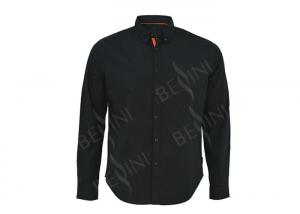 Warm Anti Shrink Custom Work Shirts With Detailed Sleeve Band And Navy Button