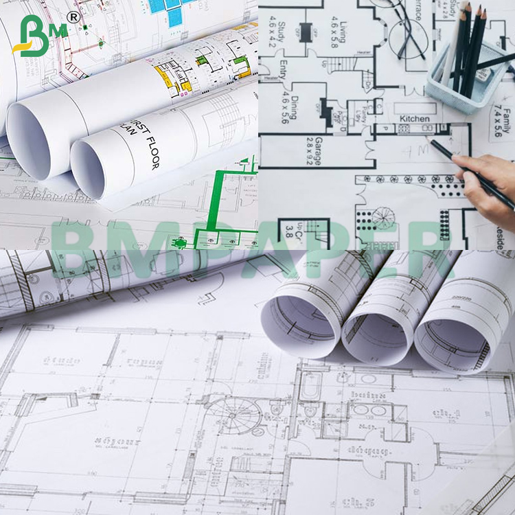 80gsm CAD Plotter Paper Rolls for Large Format Engineering Print