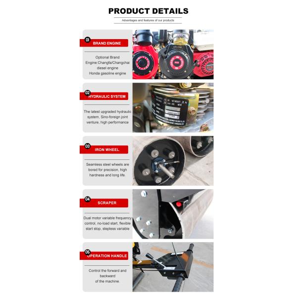 Walk Behind Mini Compactor Vibratory Hand Vibratory Pedestrian Roller Asphalt Single Drum Roller Compactor