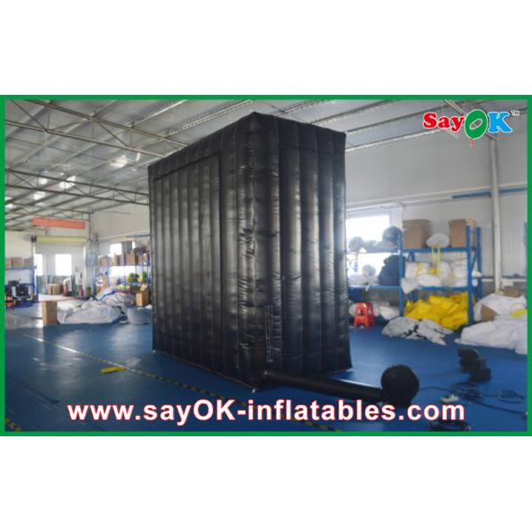 Black Wall Inflatable Cube Tent Double Sewing Show Background