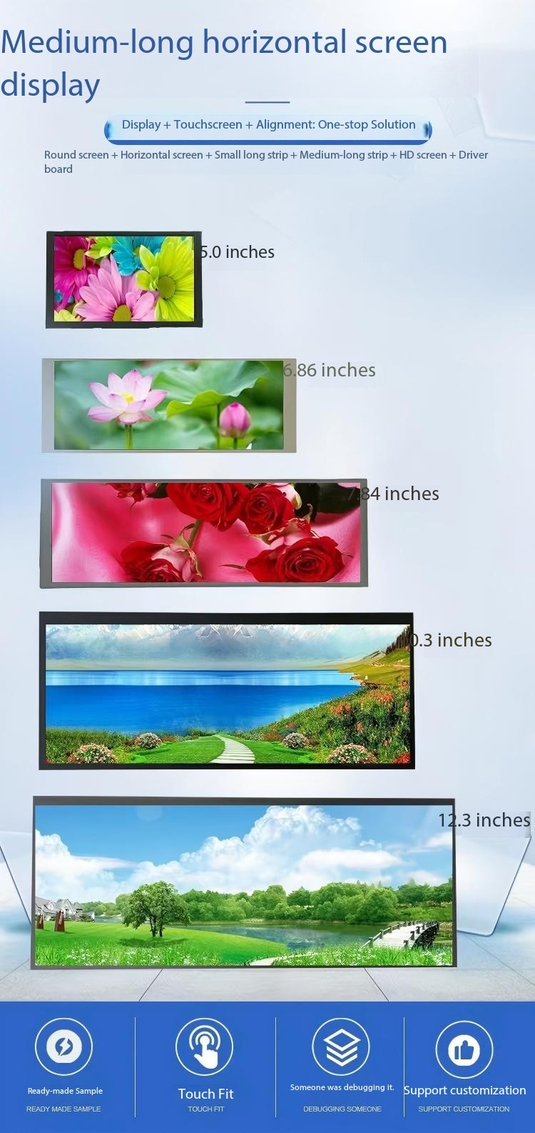 6.86" IPS TFT LCD Module with 480X1280 Resolution and MIPI Interface