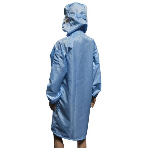 5mm Stripe Polyester Carbon Fiber ESD Smocks Coats For Lab
