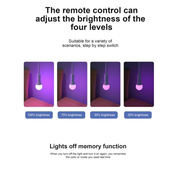 220v E27 Screw Light Controlled LED Color Remote Control Bulb for Mood Atmosphere Lamp