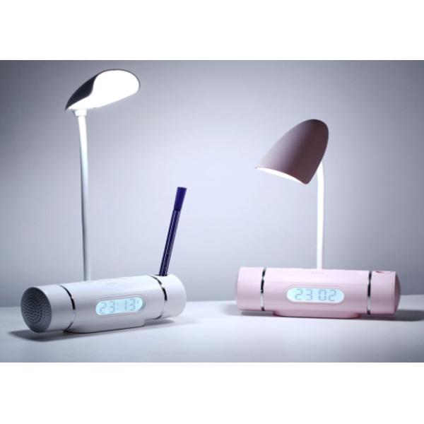 Music Clock LED Table Lamp, Mini Plug - In Changeable Screen Desk Reading Light
