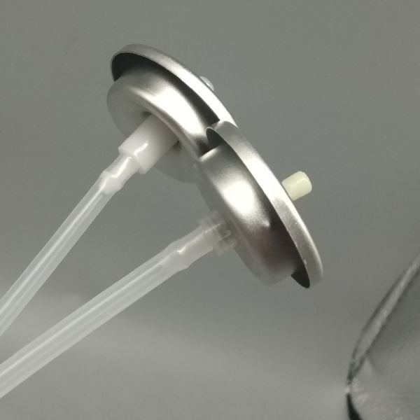 Powder dispensing valve close-up view