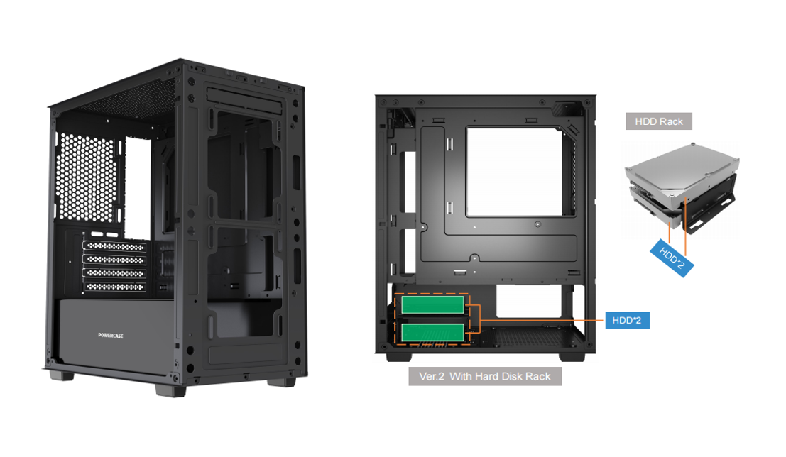 MATX Mid Tower Case, Tempered Glass Side Panel, 240mm AIO & 300mm GPU Support