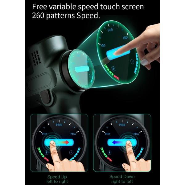 Heating Handheld Muscle Massager 2400mAh Pulse Deep Tissue Massage Gun