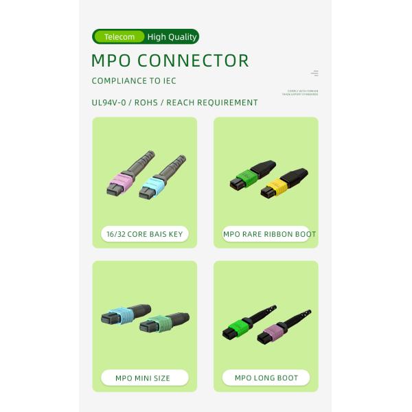 3.0mm MTP MPO OM3 Connector 16 12 Core Offset Key Fiber Array Support Mold Design