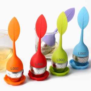 Quality SS Leaf Silicone Tea Infuser Silicone Household Products Heat Resistance for sale