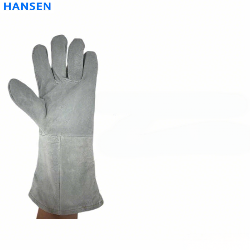 Split Cowhide Welding Gloves , Double Layer Heat Resistant Welder Gloves , Short Driver & Long Cuff Leather Safety Gloves , Anti Spark Wear Resistant