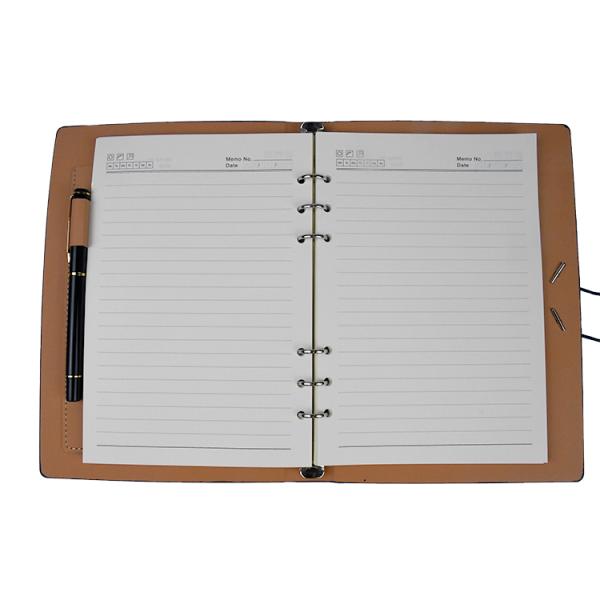 Custom Black A5 Leather Notebook Printing 96 Sheets For Promotion
