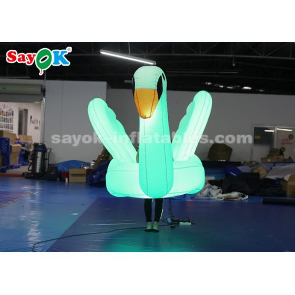 Inflatable Yard Decorations Blue Inflatable Swan Model With Shoulder Strap To Carry For Stage Procession