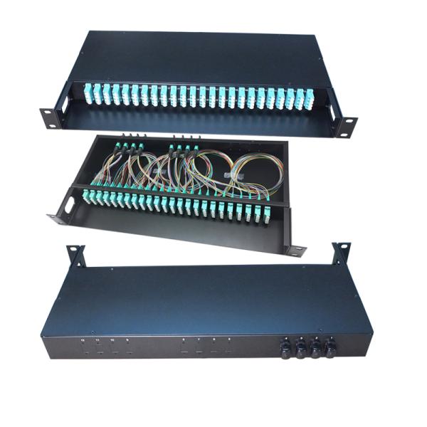Compact 19 Inch Rack Mount Fiber Optic Patch Panel with 12/48/96 Core Capacity for FTTH Termination