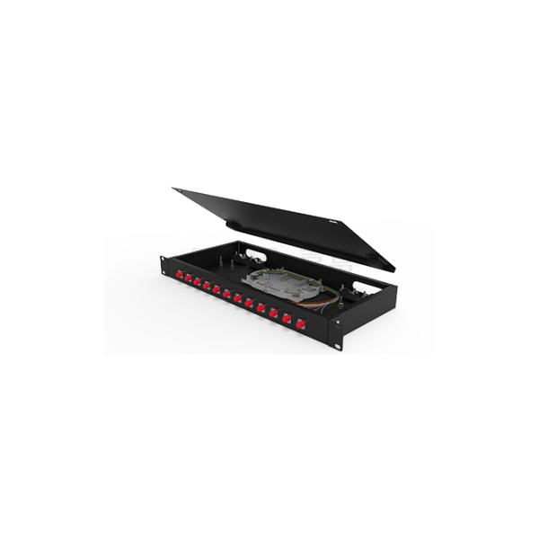 12Cores FC Adapter 1U Height Rack Mount Fiber Patch Panel Optical Cable Pigtail Patch Cord Connection Fusion Box