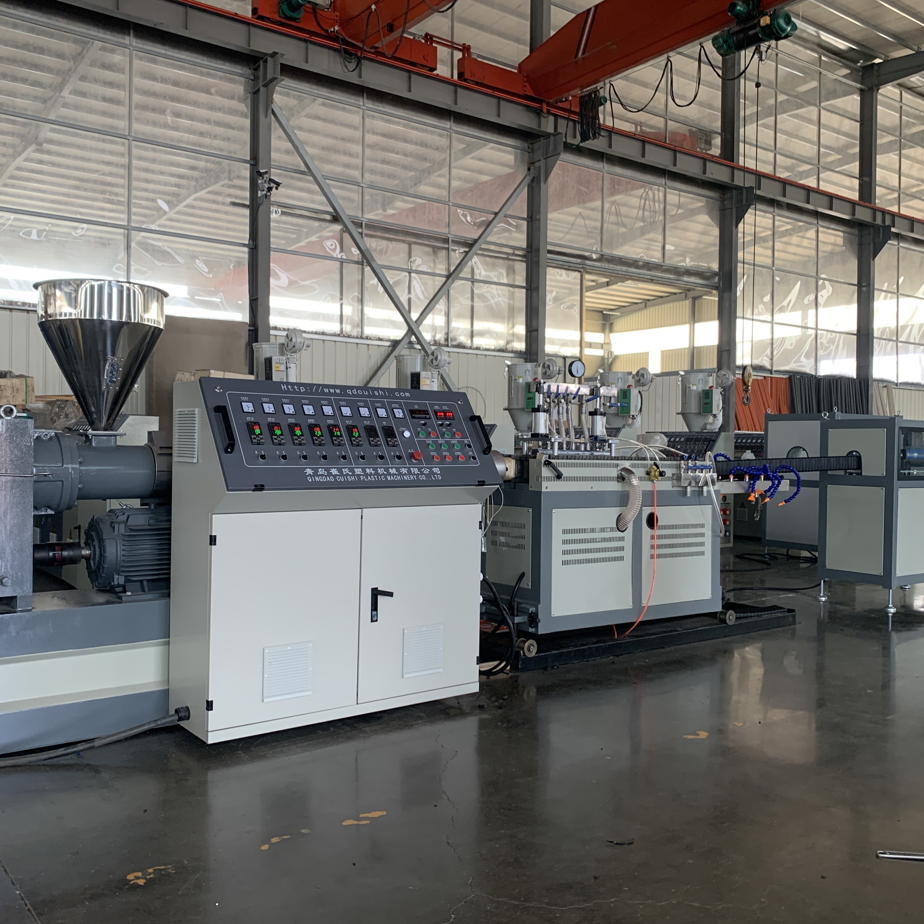 Fully Automatic PE Prestressed Spiral Duct Making Machine, Single Screw Extruder for Post-Tension Corrugated Tube