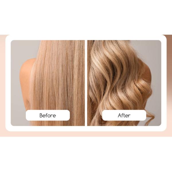 Ceramic Coating Barrel Curling Iron With Clamp Adjustable Temp LCD Display
