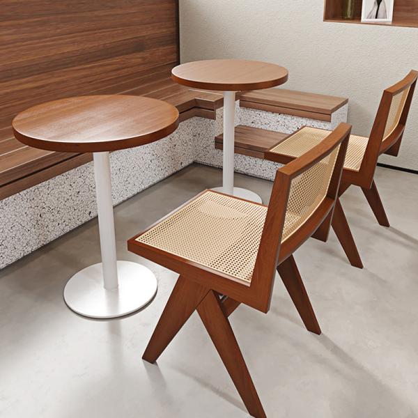 Round Square PANEL Wood Style Rack Study Table for Modern Design Dining Hall and Cafe Restaurant Eating
