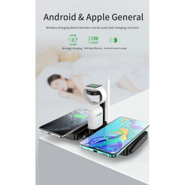 6in1 Multi Function Pen Holder Wireless Charger Fast Charging For Apple