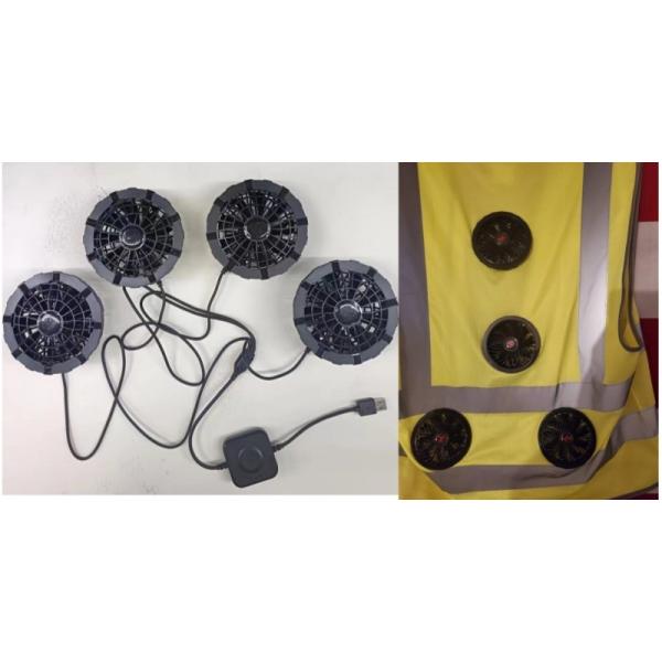 Fan 4pcs Keep Inside Clothes Cooling Jacket Fan With Four-Way Controlled Wire