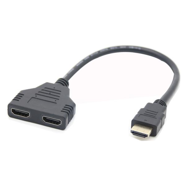 Injection Black 300mm 2 To 1 HDMI Adapter Cable