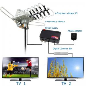 Outdoor 150 Mile Motorized 360 Degree Rotation OTA Amplified HD TV Antenna - UHF/VHF/1080P Channels Wireless Remote cont