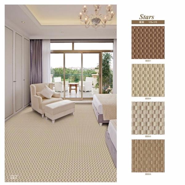 Machine tuft striped pattern cut pile blending carpet for star hotel