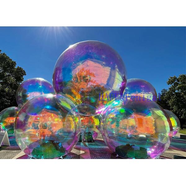 Outdoor Bubble Mirror Balls For Rainbow Inflatable Shape Balloon 3.5m