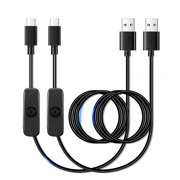 1m 5V 3A USB Type C Charger Power Cable with Switch ON OFF for Raspberry Pi