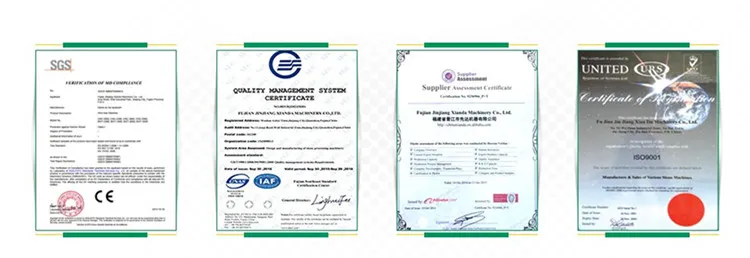 ISO and CE certifications for the product