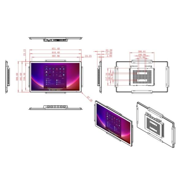 27-Inch Windows Embedded System for Industrial Dashboards, Command Room Panels, Public Displays, and Healthcare Monitoring