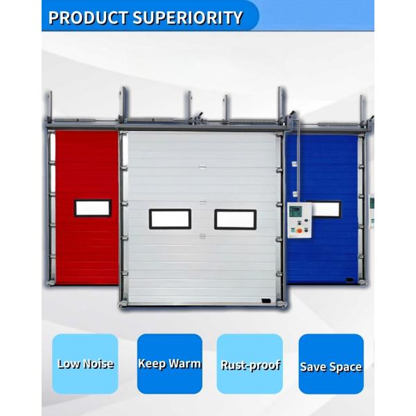 Large Industrial Workshop Sectional Overhead Door Flat Or Contoured Panel Design 50mm-80mm Thickness Insulated Sectional Garage Door
