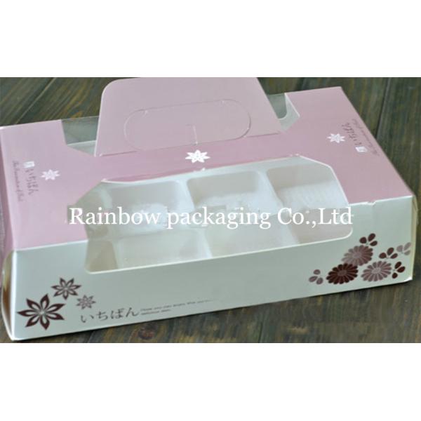 Clear Window Chocolate Packaging Box Handle Recyclable Matt / Gloss Lamination