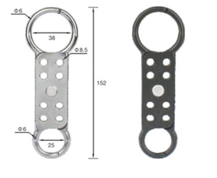 Double Jaw 8 Padlocks Aluminum Hasp Lockout 149mm Length